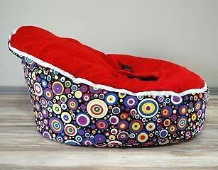 Baby Booper Toddler Kids Portable Bean Bag Seat multi colored base(Red 