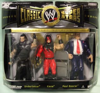 WWE Classic THE UNDERTAKER & KANE & PAUL BEARER 3 Pack Figures MOC WWF 