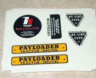 Nylint Hough Payloader (tracked) Stickers NY 074