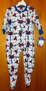 Marvel SPIDER MAN Blanket Sleeper Pajamas FOOTED BLUE NWT Sz 3T 