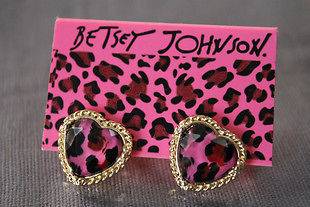 Betsey Johnson Official website Leopard heart shaped earrings Jewelry# 