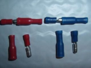 100) Male/Female Combo Wire Bullet Connector Red/Blue