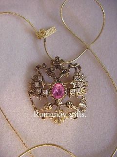Faberge Double Head Eagle Romanov Necklace #295