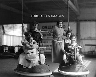 VERY EARLY BUMPER CAR RIDE 1910s PHOTOGRAPH
