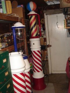 Barber Pole 93  tall restored , early 1900s