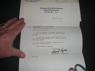 Congress House of Representative​s Originally signed letter Beverly 