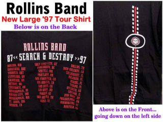 Henry Rollins Band NEW XL Search & And Destroy 87 97 Tour Shirt Come 