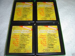 GOLDEN GROUPS & MEMORIES 40s 50s BOX 4 x 8 TRACK TAPES
