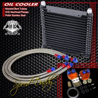 UNIVERSAL 17 ROW POWDER COATED ALUMINUM ENGINE OIL COOLER+RELOCATION 