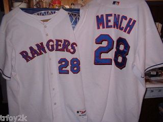 2006 TEXAS RANGERS #28 KEVIN MENCH GAME USED/WORN HOME WHITE JERSEY 