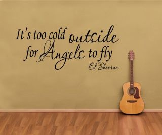 Ed Sheeran   Its Too Cold Outside For Angels To Fly   Wall Art 