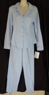 Eileen West Winter Pajamas XS Light Blue Modal NWT Soft Fleeced 