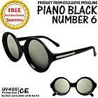   Modeling Women Piano Black Circle Number 6 Six Round Frame Sunglasses