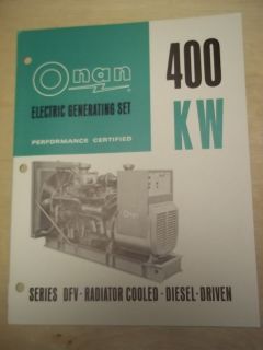   ~DFV 400KW Electric Generating Set/Generator~​Spec Sheet/Catalog