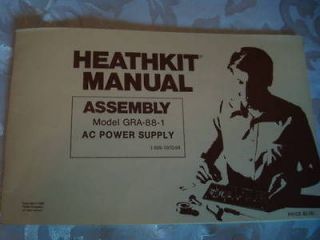 Heathkit Operator Assembly Manual Model~GRA 88 1​~AC Power Supply 