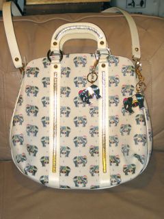   Original BRACCIALINI Jacquard ELEFANTE Bag Handbag Pu​rse ITALY
