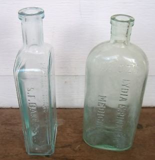 LOT of 2 Vintage Medicine Bottles S.F. BAKER & LYDIA E. PINKHAMS 8