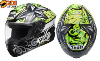 Elias 2 Black Green TC 3 ~ Shoei X 12 X Twelve Motorcycle Helmet Snell 