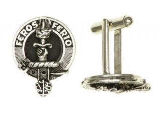 Clan Crested Cuff Links Made In UK Art Pewter Kilt F M