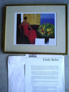 Emile Bellet Serioligraph Print Woman Interieur LOOK