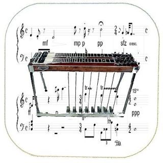 Pedal Steel Coaster Set of 4   Sturdy Hardboard w/ Cork