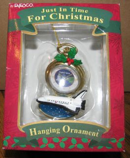 Enesco 2000 Just In Time Space Shuttle Pocket Watch Christmas Ornament 