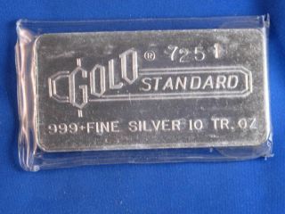 Engelhard Gold Standard .999 Fine Silver 10 troy ounce struck ingot 