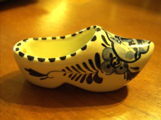 Vintage Delft Blue and White China Shoe from Holland