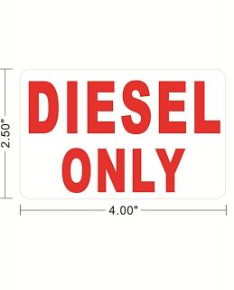 DIESEL ONLY Sticker Decal Safety Car Sign Safe Gas Cap ~A037