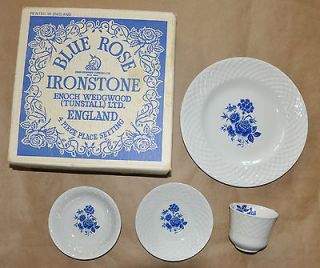 Blue Rose Ironstone Enoch Wedgwood Tunstall England   New in Box 4 