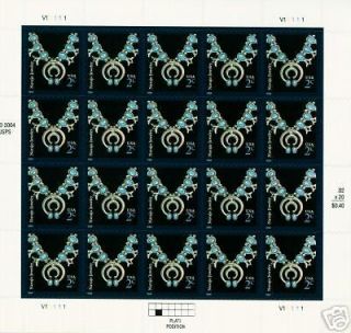 sheet of Navajo Jewelry 20 x 2 cent US POSTAGE stamps NEW