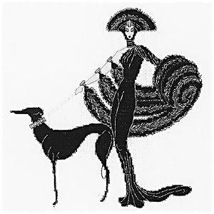 Maia Symphony In Black Erte Counted Cross Stitch Kit