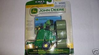 Ertl John deere round baler 1/64 toy farm 6 bales