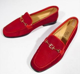 ESCADA Handmade womens moccassins shoes (red/gold) NWT
