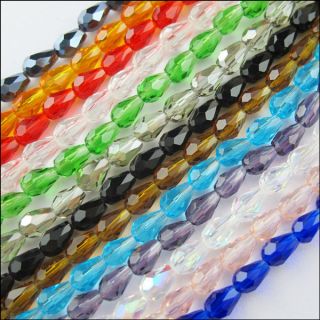   Faceted Waterdrop Glass Crystal Rondelle Spacer Beads Black,Mixed etc
