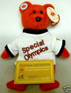 SPECIAL OLYMPICS SARAH MCLACHLAN TY BEANIE BABY SIGNED AUTOGRAPHED 