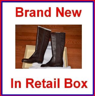 New Sofft Casoria Womens Knee High Leather Boots Brown 7.5 8 8.5 9 9.5
