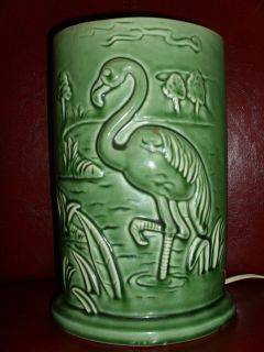 Vintage Pink Flamingo TV Lamp (In Green) Very Hard To Find