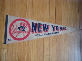 NY Yankees World Champions Pennant Flag MLB Souvenir Collectible 1977 
