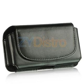 Black Leather Case Holster Pouch for HTC EVO 4G LTE / EVO One Phone