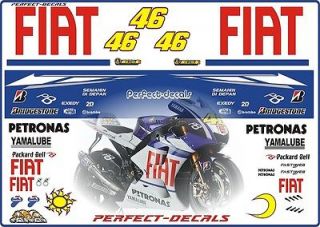 Mini Moto Fiat 2010 moto GP Race set decals stickers