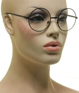   Vintage Old Fashion Style Eyeglasses Medium Round Black Frame Glasses