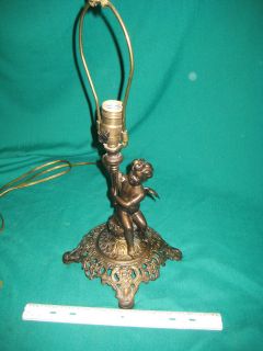 Vintage Bradley Hubbard Cherub/Cupid Electrified Lamp Metal Base 