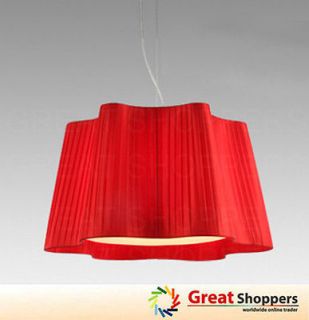   White/Red Fabric Shade Ceiling Light Pendant Lamp Fixture Lighting