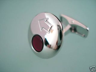 Alfred Dunhill Red Indicator Sterling Silver Cufflinks