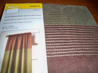 STYLE SELECTIONS CURTAIN DRAPE FAIRFIELD GREEN and BROWN 84 long