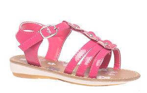 Girls Shoes Grosby Jessica Sandals Fuschia or White Patent Flower 