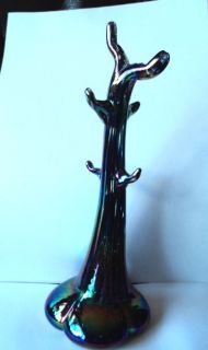 DELIGHTFUL SIGNED GLASFORM OIL ON WATER TALL GLASS RING TREE J 
