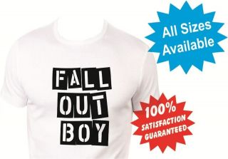 fall out boy boys girls kids T Shirt New White Print Tee