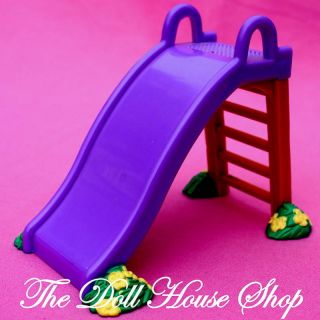   Loving Family Dollhouse Purple Playground Doll Slide Backyard Fun